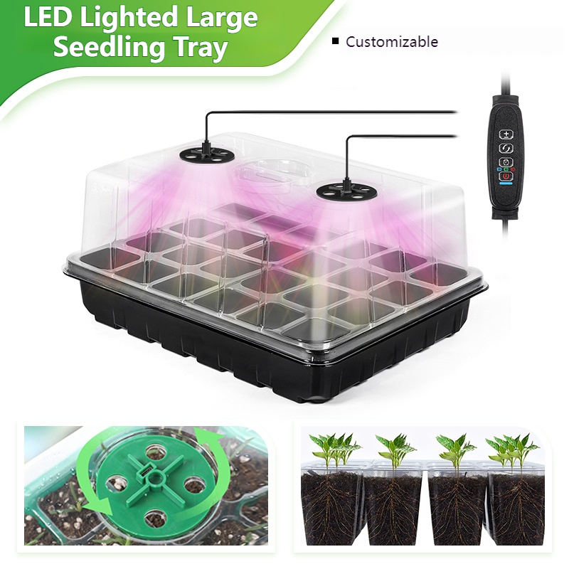 Dome Propagation Kit - 24/48 Cell Seedling Tray Kit with