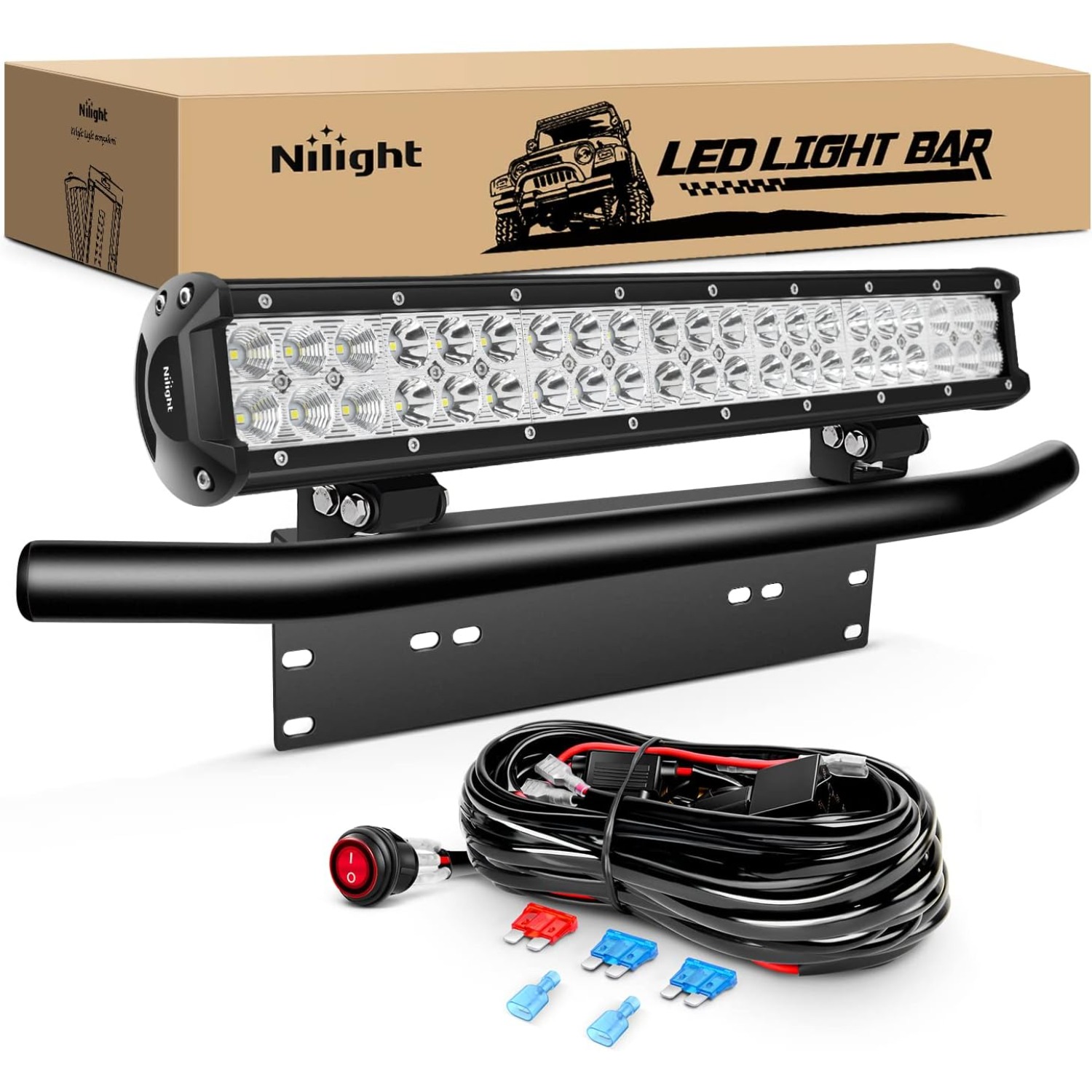 Flood Tray Table - Nilight 20Inch 126W LED Light Bar