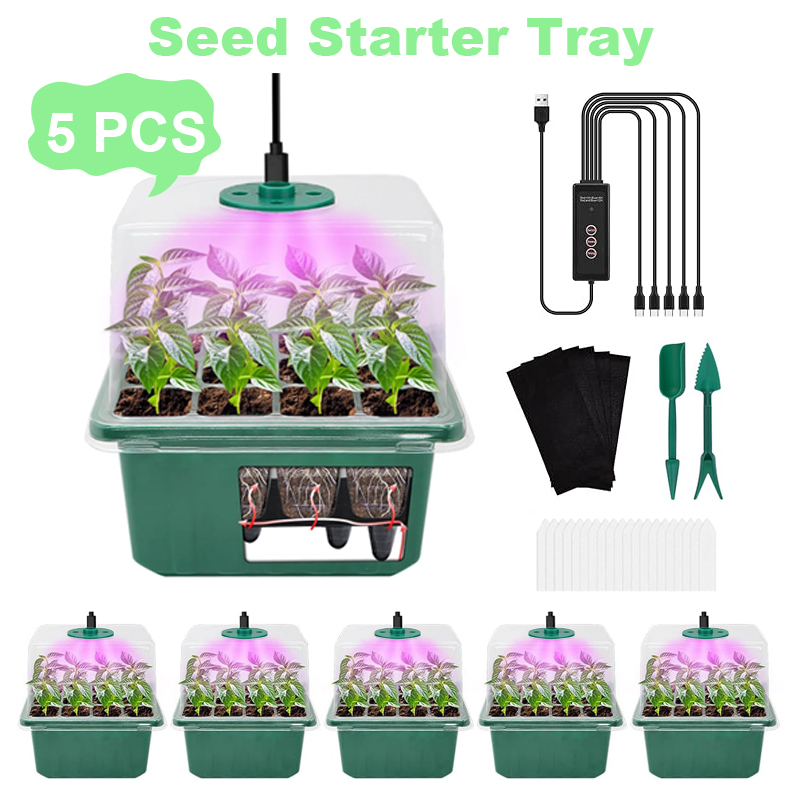 Dome Propagation Kit - 12-Cell Self-Watering Seed Starter Tray with