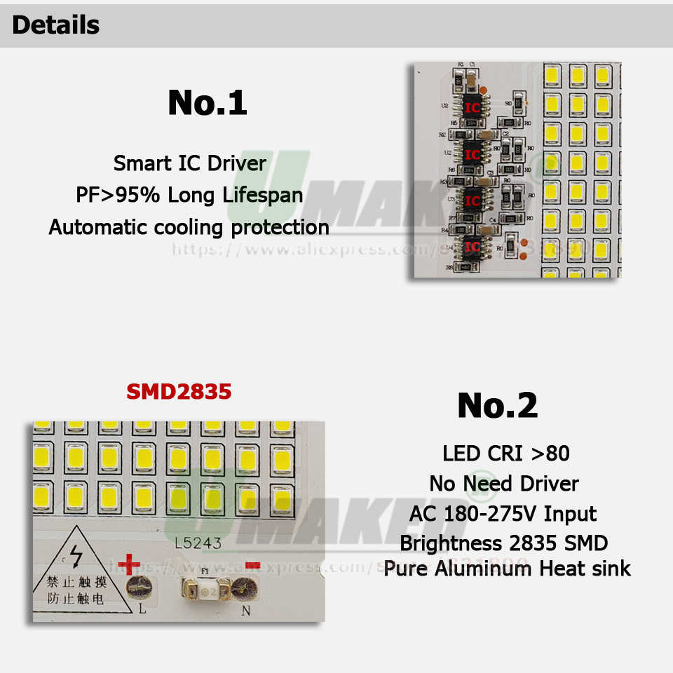 AC220V LED PCB 10W 20W 30W 50W - Flood Tray Table recension och pris