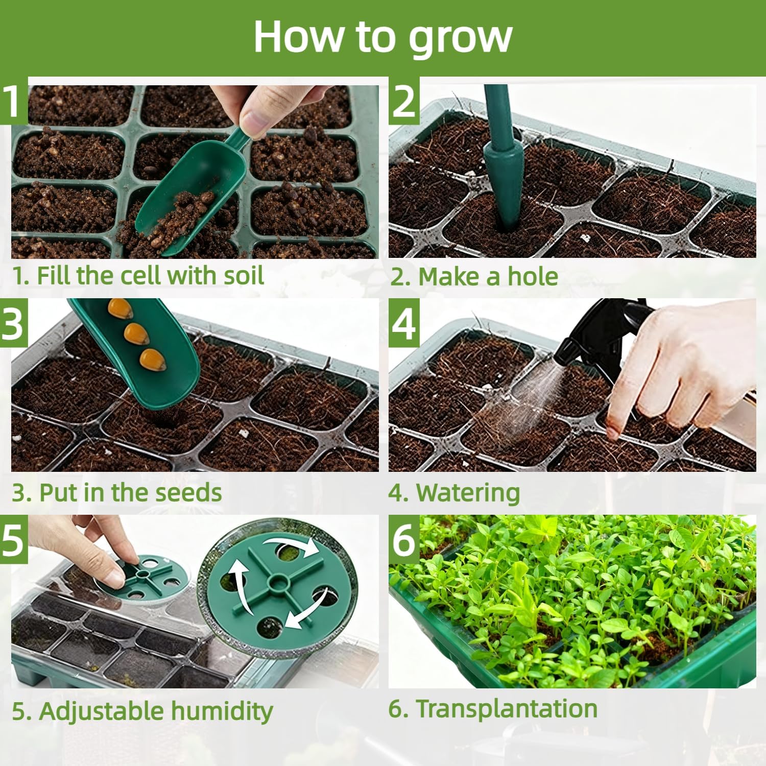 10Pcs Seed Starter Tray Mini G - Dome Propagation Kit recension och pris