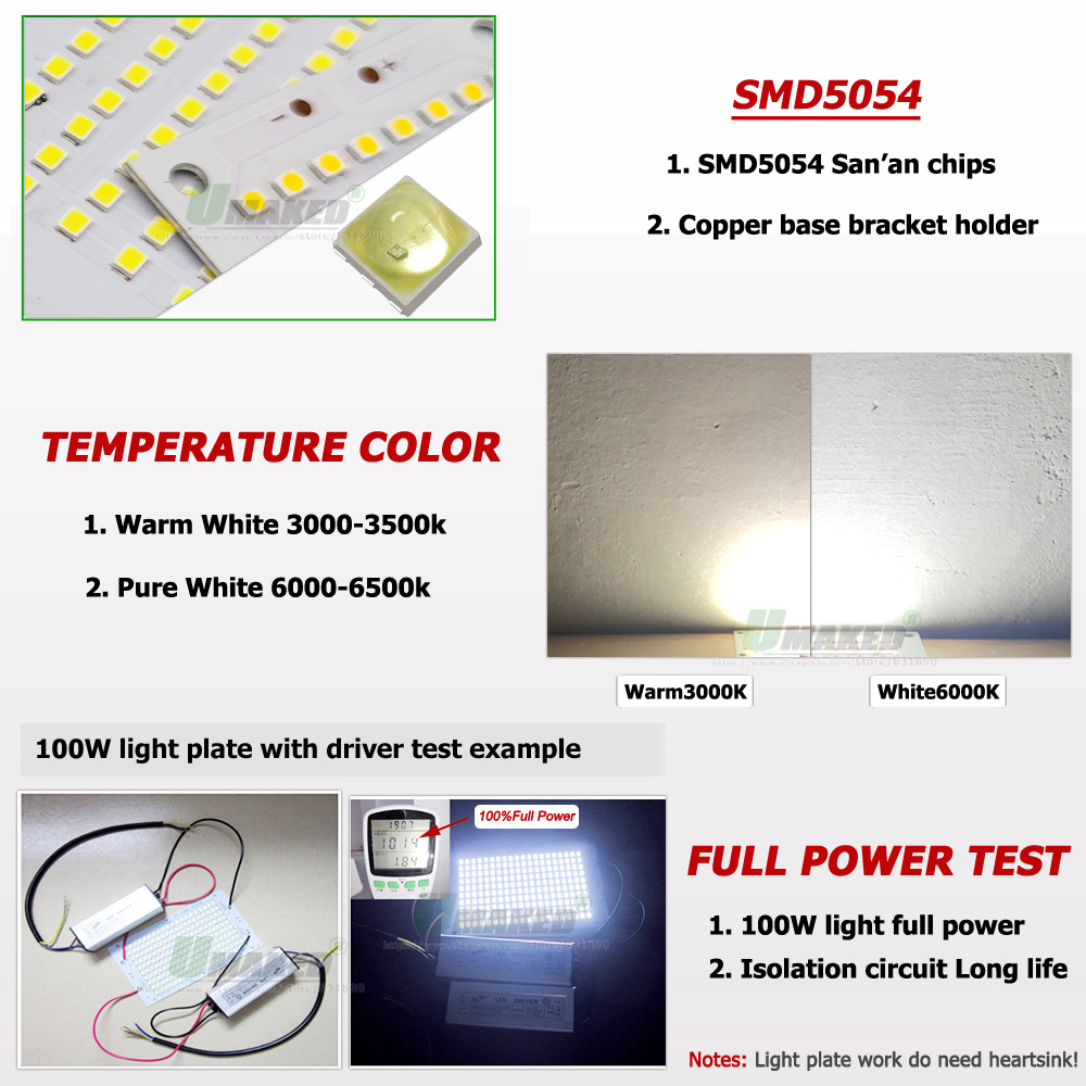 1Pc LED PCB SMD5054 Floodlight - Flood Tray Table recension och pris
