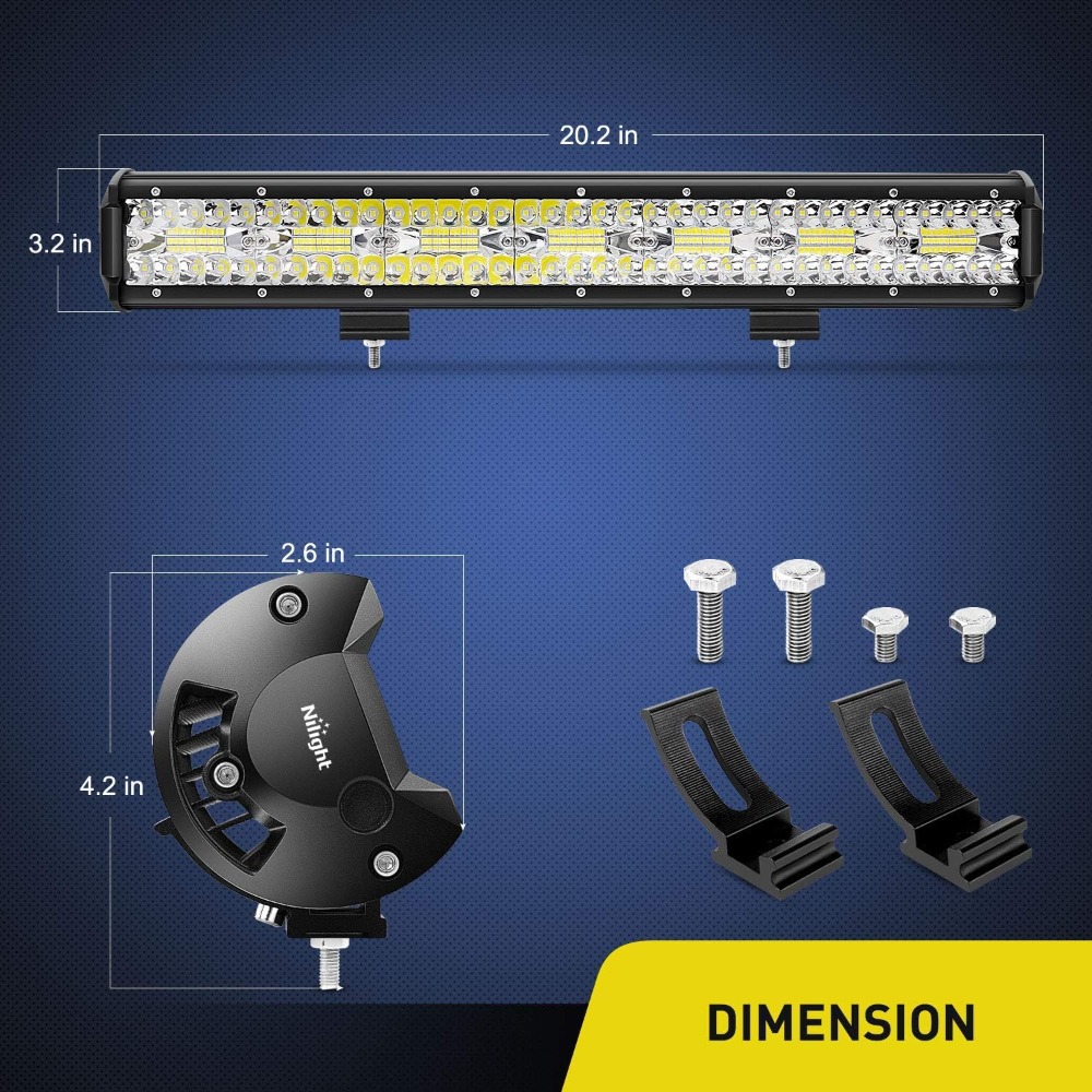 Nilight 20'Combo LED Light Bar - Flood Tray Table recension och pris