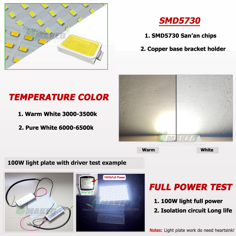 50W LED PCB+Driver Floodlight  - Flood Tray Table recension och pris